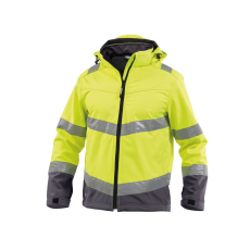 Dassy Malaga munkavédelmi jól láthatósági softshell dzseki sárga/szürke színben