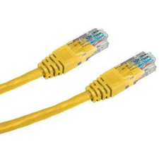 Datacom CAT5E UTP, 10m, sárga kábel és adapter
