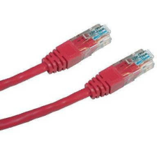 Datacom CAT6 UTP, 1m, piros kábel és adapter