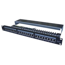 Datacom javítópanel 19"STP 24 portos CAT6A LSA 1U BK (3x8p) / VL kábel és adapter