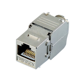 Datacom Keystone RJ45 STP CAT6A önmetsző csatlakozó, ezüst kábel és adapter