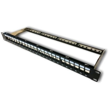 Datacom Patch panel 19" üres 24 port 1U BK / VL kábel és adapter