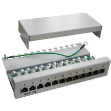 Datacom Patch panel, CAT5E, 12-port kábel és adapter