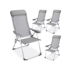 Daube Alumínium összecsukható kerti szék 4 darab állítható magas háttámlás kemping szék kerti bútor