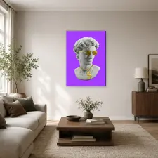  Dávid szobor arany dollárlánccal pop art vászonkép dekoráció