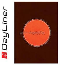 DAYLINER Határidőnapló Central A5 napi, fehér lapokkal barna - narancs 2026. (DAYLINER_57722) határidőnapló