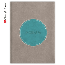 DAYLINER Határidőnapló Central A5 napi, fehér lapokkal szürke - türkiz Dayliner 2025. határidőnapló