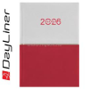DAYLINER Határidőnapló Contrast A5 napi, fehér lapokkal fehér-piros 2026. (DAYLINER_57784)
