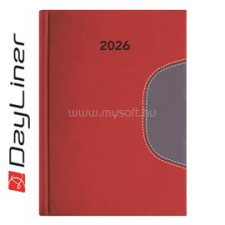 DAYLINER Határidőnapló Memphis B5 heti, fehér lapokkal piros-szürke 2026. (DAYLINER_57832) határidőnapló