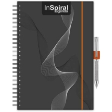 DAYLINER Naptár, tervező, A5, heti, DAYLINER, "InSpiral", fekete-narancs határidőnapló