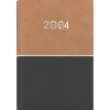 DAYLINER Naptár, tervező, A5, napi, DAYLINER "Contrast", barna-fekete