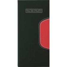 DAYLINER Zsebnaptár, fekvő elrendezésű, DAYLINER, "Memphis", fekete-piros határidőnapló