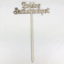 DC Beszúrós fa felirat "Boldog születésnapot" 15cm x 25cm natúr dekorációs kellék