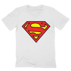 DC Comics Superman - férfi V-nyakú póló - Classic Logó