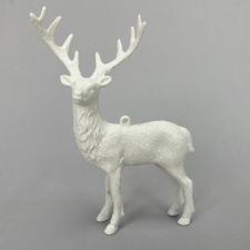 DC Csillámos fehér szarvas 11cm x 15cm dekorációs kellék
