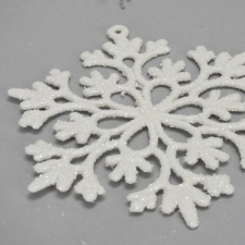 DC Csillámos hópihe dísz fehér 9,5cm karácsonyfadísz