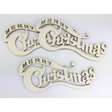 DC Fa felirat - Merry Christmas natúr dekorációs kellék