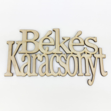 DC Fa felirat "Békés Karácsonyt" 20cm x 11cm - natúr karácsonyi dekoráció