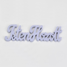DC Fa felirat &quot;Isten hozott&quot; 15cm x 4,5cm - lila dekorációs kellék