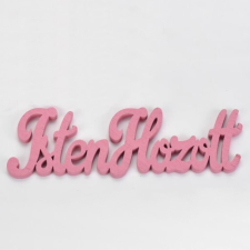 DC Fa felirat &quot;Isten hozott&quot; 15cm x 4,5cm - málna dekorációs kellék