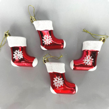 DC Karácsonyi zokni karácsonyfadísz piros 8cm x 7cm x 3cm | 4 darabos csomag karácsonyfadísz