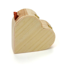 DC Natúr fa tükrös szív alakú doboz 15cm x 15cm x 4cm dekorálható tárgy