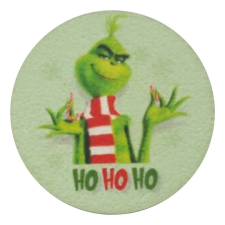 DC Nyomtatott fa tábla - Grincs "Ho Ho Ho" 5cm dekorációs kellék