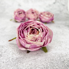 DC Rózsa fej 5,5cm - cirmos ciklámen dekoráció