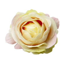 DC Rózsafej 4,5cm cirmos krém dekorációs kellék