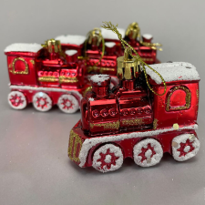 DC Vonat karácsonyfadísz 6cm x 7cm x 3cm | 4 darabos csomag karácsonyfadísz