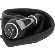 DCR Seat Toledo III 04-09 sebességváltó gomb FEKETE BŐR + váltószoknya kerettel 6 SEBESSÉGES autóalkatrész