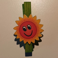 DD Mini csipeszek virágok, 4,5cm mosolygós nap dekorációs kellék