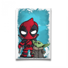 Deadpool és Baby Yoda - Vászonkép grafika, keretezett kép