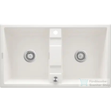 Deante ERIDAN gránit mosogató, 2 medencés, alabástrom ZQE_A203 mosogatótálca