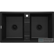 Deante ERIDAN gránit mosogató, 2 medencés, fekete ZQE_N203 mosogatótálca