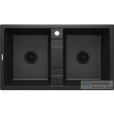 Deante ERIDAN gránit mosogató, 2 medencés, grafit metál ZQE_G203 mosogatótálca