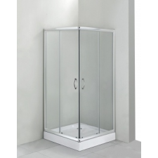 Deante Funika szögletes zuhanykabin, átlátszó üveggel, króm profillal, tálca nélkül 80x80 cm kád, zuhanykabin
