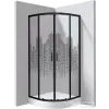 Deante FUNKIA EVO íves tolóajtós zuhanykabin zuhanytálcával 90x90 cm, város minta, nero profil KYPZND99P