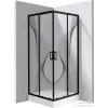 Deante FUNKIA zuhanykabin zuhanytálcával 90x90 cm-es, nero profil, hullám minta KYCZNB99P