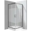 Deante FUNKIA zuhanykabin zuhanytálcával 90x90 cm-es, titanium profil, intimo üveg KYCZDE99P