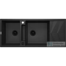 Deante MAGNETIC gránit mosogató, 2 medencés, csepegtetővel 1160x500 mm, grafit metál ZRM_G213 mosogatótálca