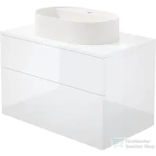 Deante PRIZMA 80x52 cm mosdótartó szekrény gránit mosdóval, fényes fehér SD6B8SAU6B fürdőszoba bútor