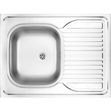 Deante TANGO egymedencés mosogató, csepegtetővel, rozsdamentes, 80x60x15 cm, textil hatású ZM63110 mosogatótálca