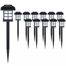 Debau Földbe szúrható napelemes kerti lámpa 12 darabos házikó megjelenésű szolár lámpa készlet kültéri világítás