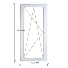 Decco 100×200 Erkélyajtó Bukó-Nyíló 2 rétegű üvegezéssel nyílászáró