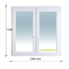 Decco 120x120 Bukó - Nyíló + nyíló műanyag ablak Decco 71 profil 2 retegű üvegezés nyílászáró
