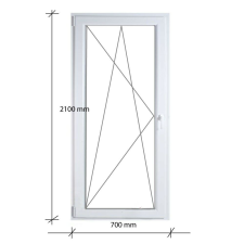 Decco 70×210 Erkélyajtó Bukó-Nyíló 2 rétegű üvegezéssel nyílászáró