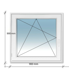 Decco 90x90 Bukó - Nyíló műanyag ablak Decco 71 profil 2 retegű üvegezés nyílászáró