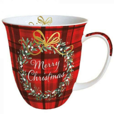 Deco Christmas Plaid porcelánbögre 0,4L bögrék, csészék