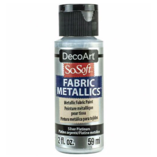 DecoArt Metál Textilfesték 59 ml Silver Platinum SoSoft Fabric Metallics (1 db) textilfesték